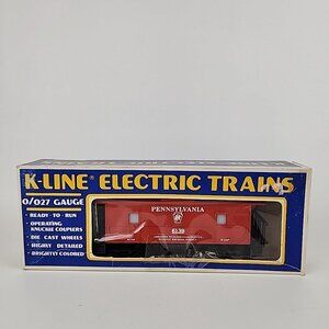 K-Line O/027 Gauge Caboose Pennsylvania 6139 Red Train Car Die-Cast Wheels